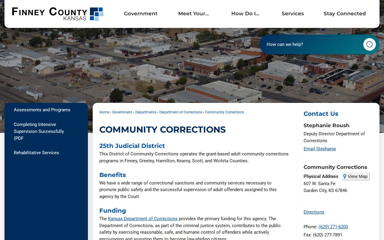 25th Judicial District Community Corrections region and office hours